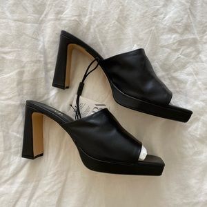 Zara Leather Heeled Platforms